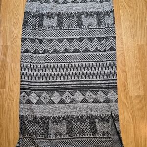 Black and Gray Patterned Skirt